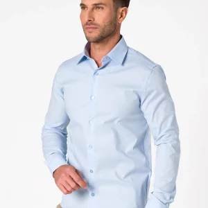Premium Micro Spandex Shirt (Sky Blue) - M